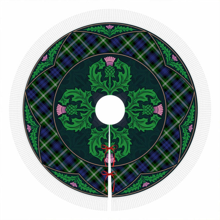 Scottish Baillie Modern Clan Tartan Christmas Tree Skirt Old Scottish Thistle Flower Tassels Tartan Plaid 1