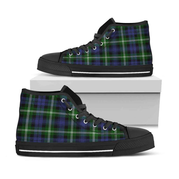 Scottish Baillie Modern Clan Tartan High Top Shoes Black Sole Tartan Plaid