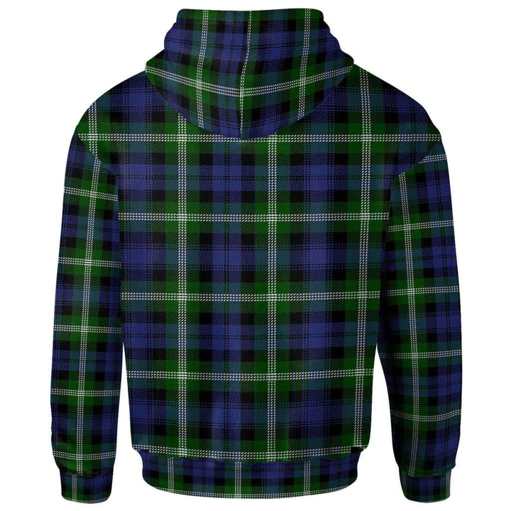 Scottish Baillie Modern Clan Tartan Hoodie Back Side Tartan Plaid