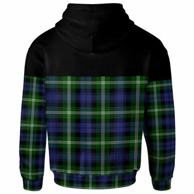 Scottish Baillie Modern Clan Tartan Hoodie - Horizontal Style Back Side Tartan Plaid
