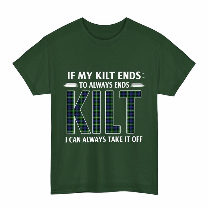 Scottish Baillie Modern Clan Tartan Kilt Pride T-Shirt Tartan Plaid Forest Green Color