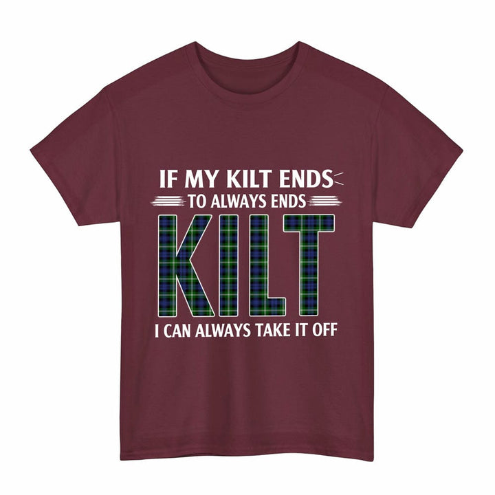Scottish Baillie Modern Clan Tartan Kilt Pride T-Shirt Tartan Plaid Maroon Color