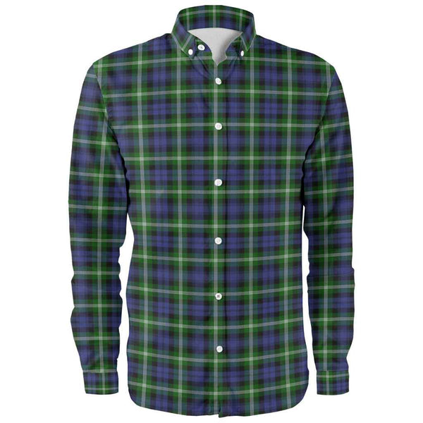 Scottish Baillie Modern Clan Tartan Long Sleeve Shirt Front Side Tartan Plaid