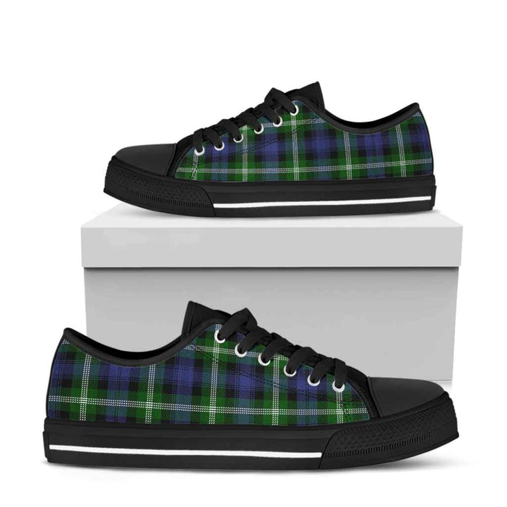 Scottish Baillie Modern Clan Tartan Low Top Shoes Black Sole Tartan Plaid