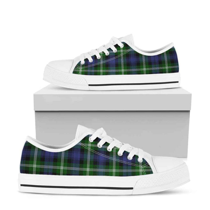 Scottish Baillie Modern Clan Tartan Low Top Shoes White Sole Tartan Plaid