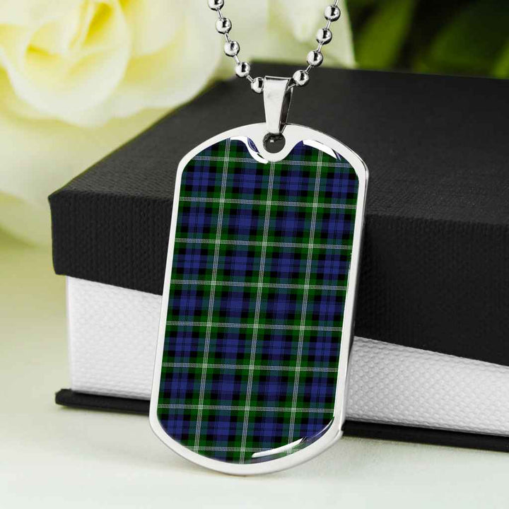 Scottish Baillie Modern Clan Tartan Military Dog Tag Necklace Tartan Plaid 5
