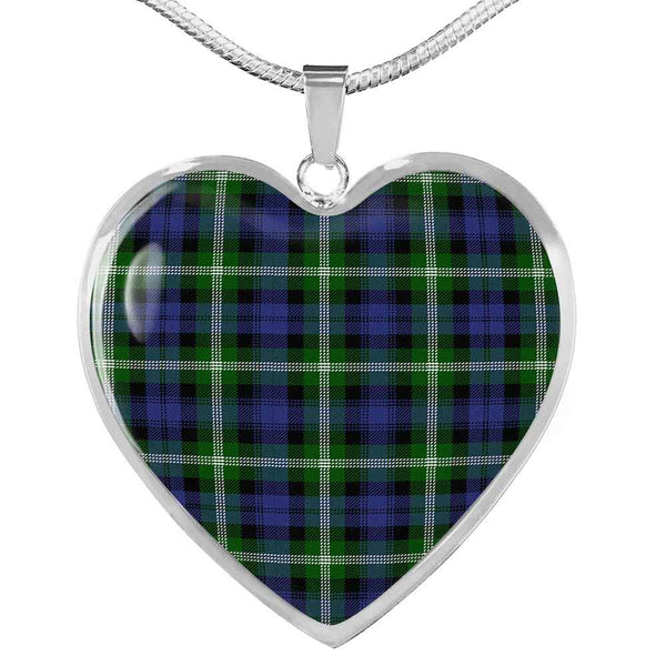 Scottish Baillie Modern Clan Tartan Necklace Heart Tartan Plaid 1