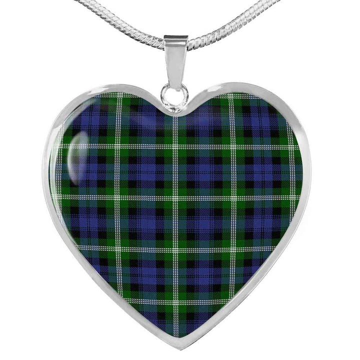 Scottish Baillie Modern Clan Tartan Necklace Heart Tartan Plaid 1