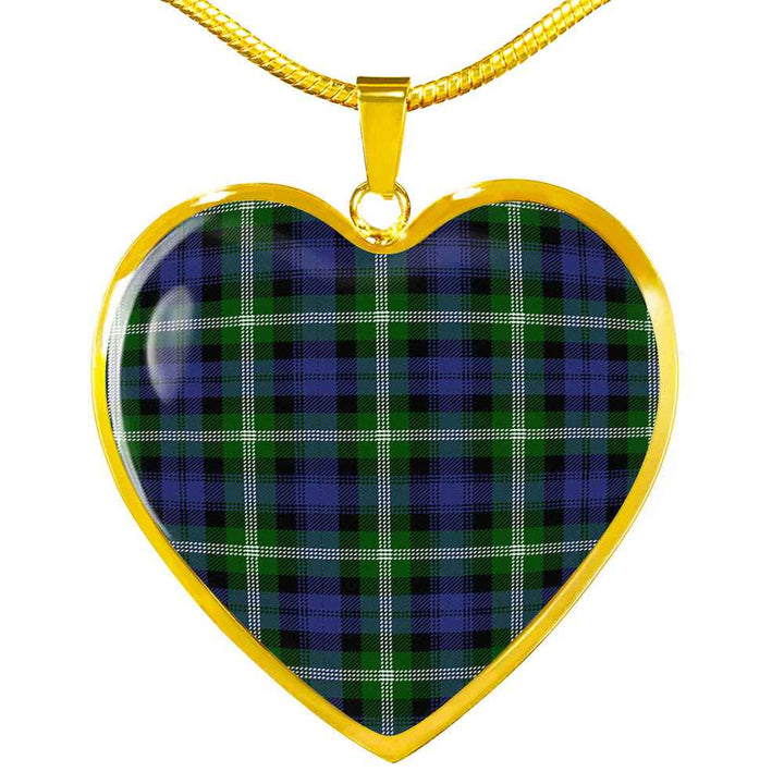 Scottish Baillie Modern Clan Tartan Necklace Heart Tartan Plaid 2