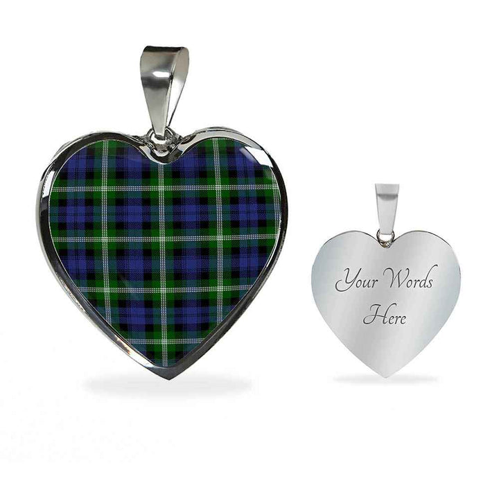 Scottish Baillie Modern Clan Tartan Necklace Heart Tartan Plaid 3