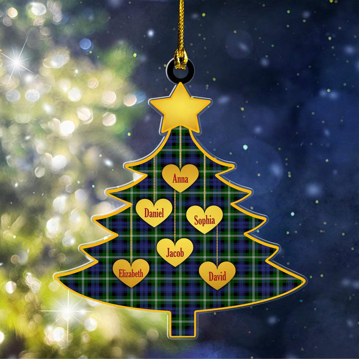 Scottish Baillie Modern Clan Tartan Ornament Custom Family Christmas Tree Tartan Plaid 1
