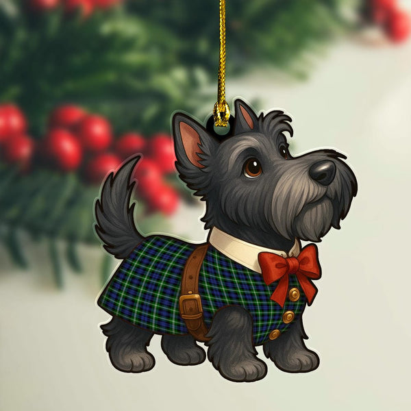 Scottish Baillie Modern Clan Tartan Ornament Scottie Dog Tartan Plaid