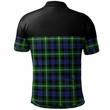 Scottish Baillie Modern Clan Tartan Polo Shirt - Horizontal Style Back Side Tartan Plaid