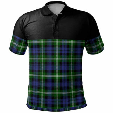 Scottish Baillie Modern Clan Tartan Polo Shirt - Horizontal Style Front Side Tartan Plaid