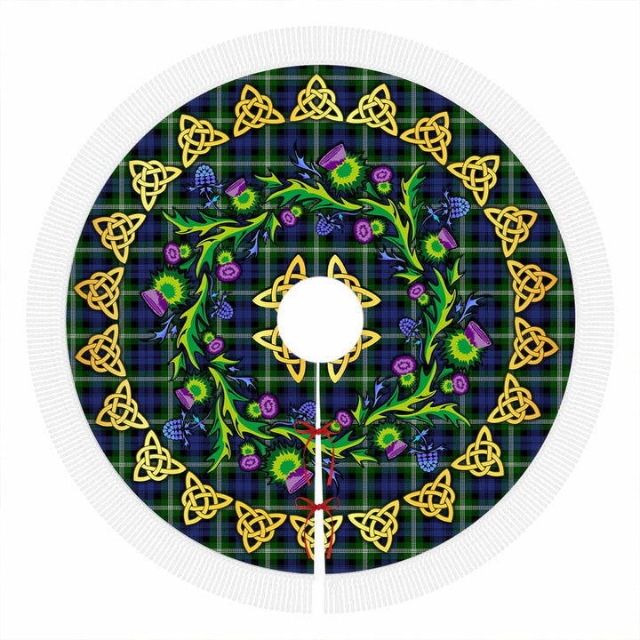 Scottish Baillie Modern Clan Tartan Thistle Celtic Knot Christmas Tree Skirt Tassels Tartan Plaid 1