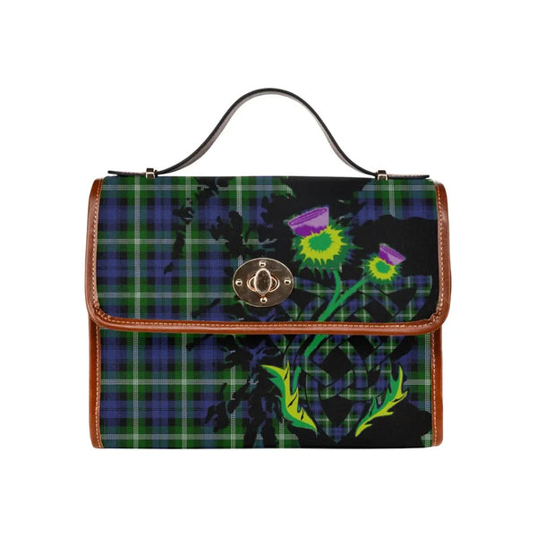 Scottish Baillie Modern Clan Tartan Waterproof Canvas Bag With Thistle Tartan Plaid 2