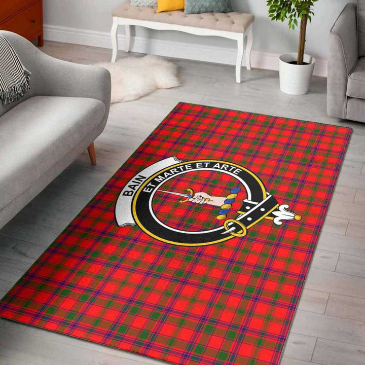 Scottish Bain Clan Crest Tartan Area Rug Tartan Plaid 1