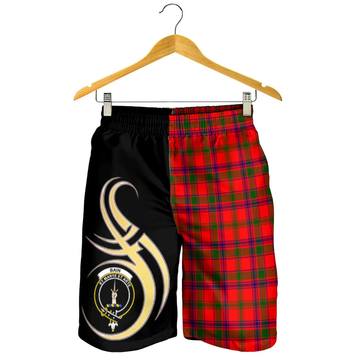 Scottish Bain Clan Crest Tartan Believe in Me Men's Shorts