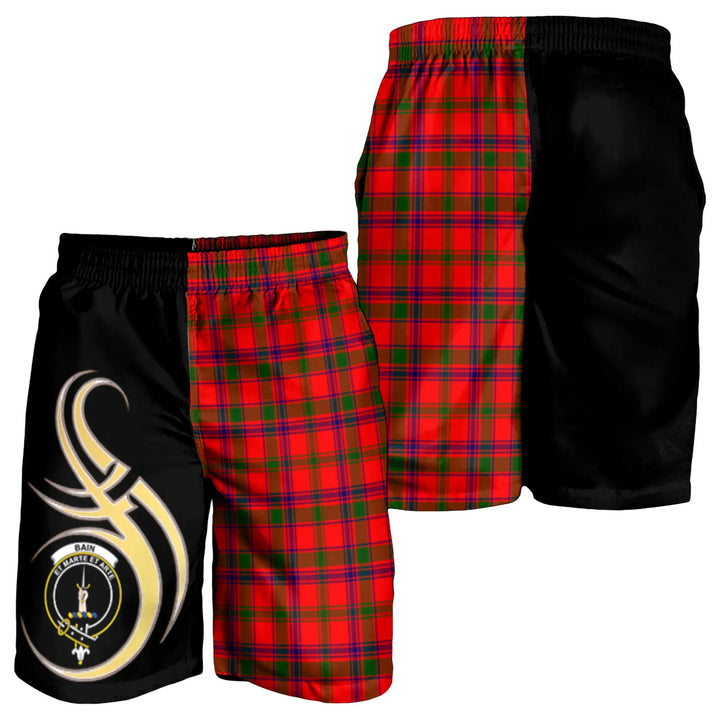 Scottish Bain Clan Crest Tartan Believe in Me Men's Shorts