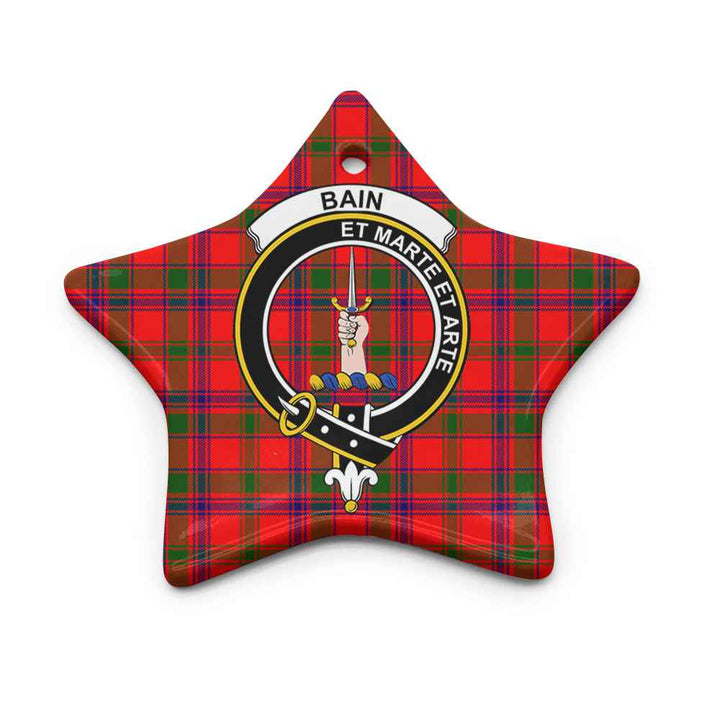 Scottish Bain Clan Crest Tartan Ceramic Ornament Star Shape Tartan Plaid