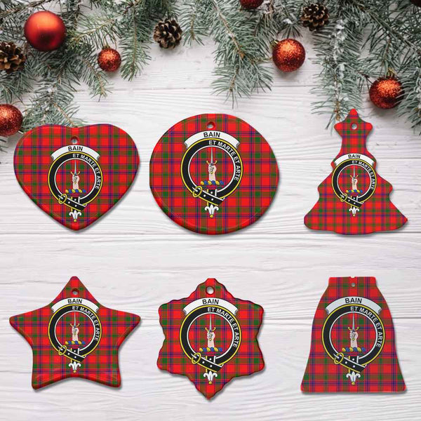 Scottish Bain Clan Crest Tartan Ceramic Ornament All Tartan Plaid