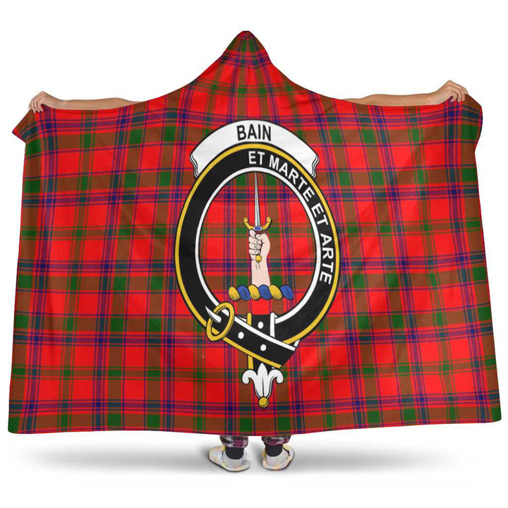 Scottish Bain Clan Crest Tartan Hooded Blanket Tartan Plaid 1