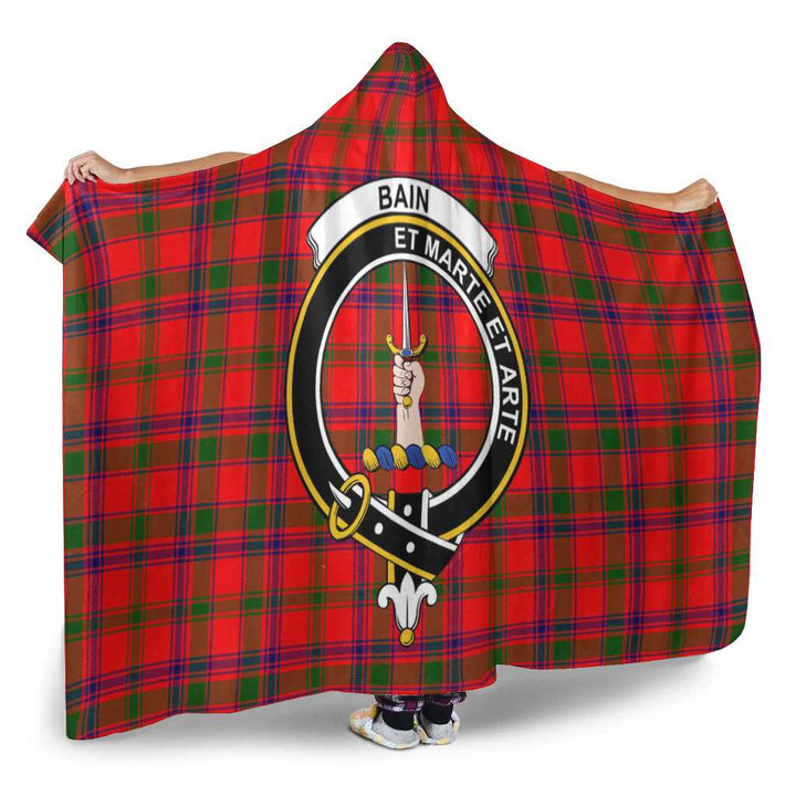 Scottish Bain Clan Crest Tartan Hooded Blanket Tartan Plaid 2