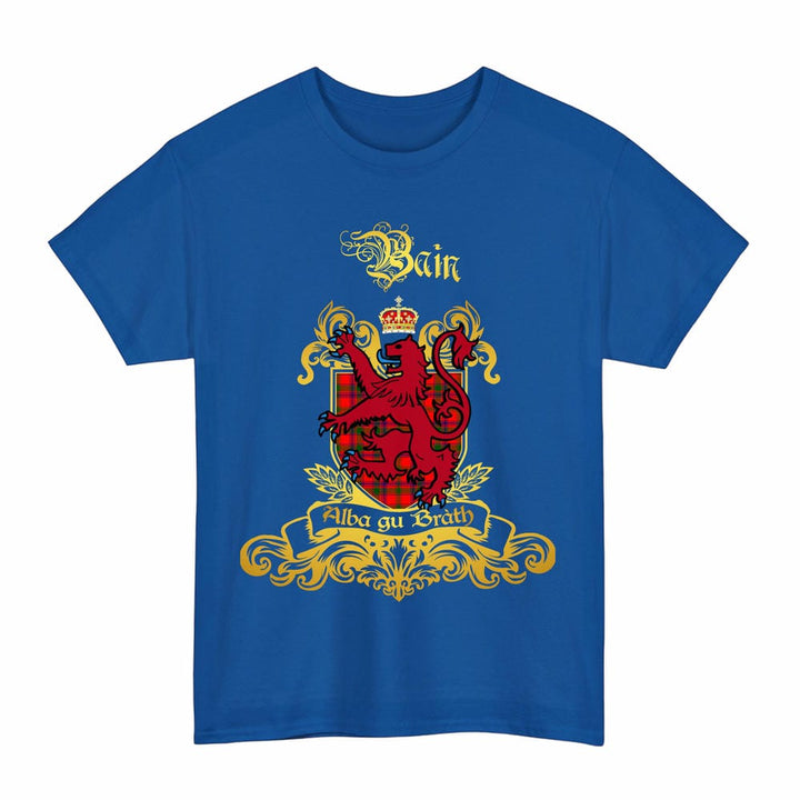 Scottish Bain Clan Tartan Lion Rampant of Scotland T-Shirt Tartan Plaid Royal Color