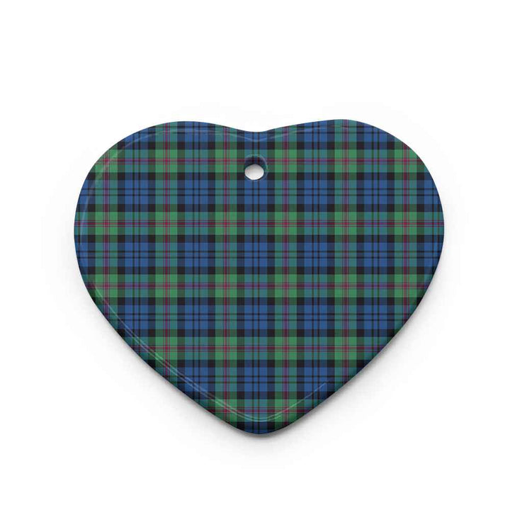 Scottish Baird Ancient Clan Tartan Ceramic Ornament Heart Shape Tartan Plaid