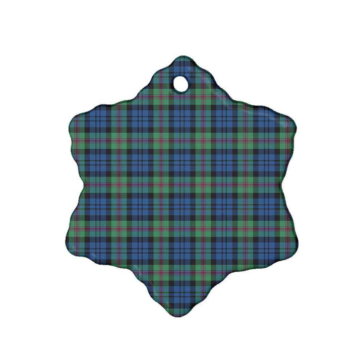 Scottish Baird Ancient Clan Tartan Ceramic Ornament Snow Flake Shape Tartan Plaid