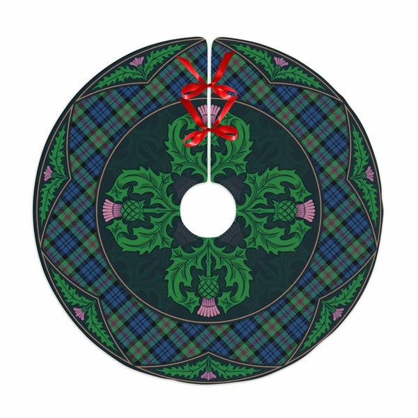 Scottish Baird Ancient Clan Tartan Christmas Tree Skirt Old Scottish Thistle Flower No Tassels Tartan Plaid 1