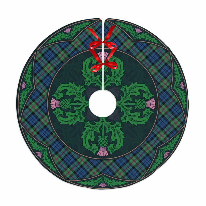 Scottish Baird Ancient Clan Tartan Christmas Tree Skirt Old Scottish Thistle Flower No Tassels Tartan Plaid 1