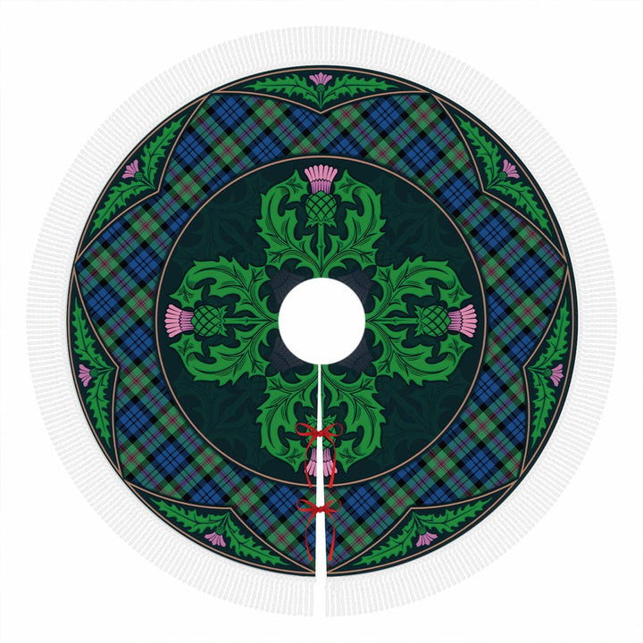Scottish Baird Ancient Clan Tartan Christmas Tree Skirt Old Scottish Thistle Flower Tassels Tartan Plaid 1