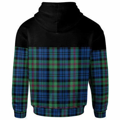 Scottish Baird Ancient Clan Tartan Hoodie - Horizontal Style Back Side Tartan Plaid