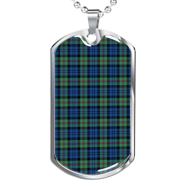 Scottish Baird Ancient Clan Tartan Military Dog Tag Necklace Tartan Plaid