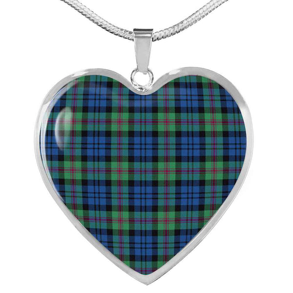 Scottish Baird Ancient Clan Tartan Necklace Heart Tartan Plaid 1