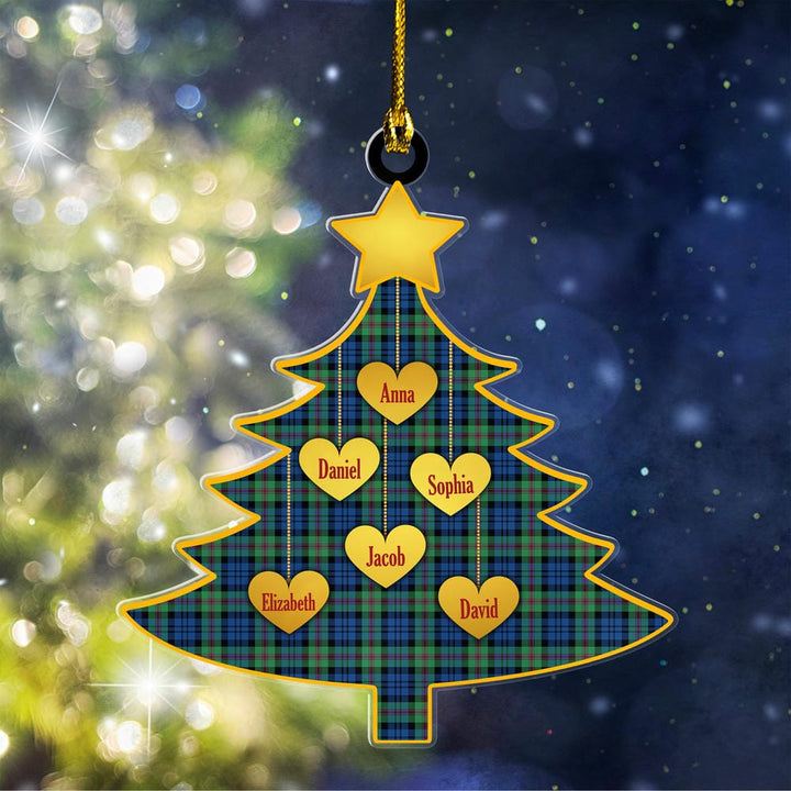 Scottish Baird Ancient Clan Tartan Ornament Custom Family Christmas Tree Tartan Plaid 1