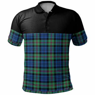 Scottish Baird Ancient Clan Tartan Polo Shirt - Horizontal Style Front Side Tartan Plaid