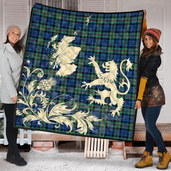 Scottish Baird Ancient Clan Tartan Quilt Rampant Lion with Thistle Tartan Plaid 2
