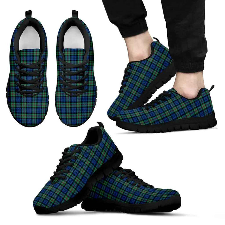 Scottish Baird Ancient Clan Tartan Sneakers Black Sole Tartan Plaid
