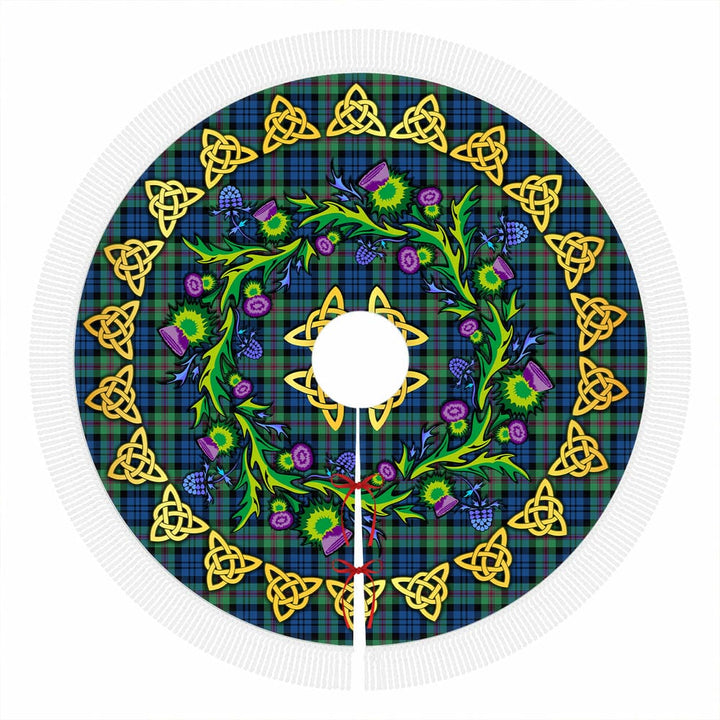 Scottish Baird Ancient Clan Tartan Thistle Celtic Knot Christmas Tree Skirt Tassels Tartan Plaid 1