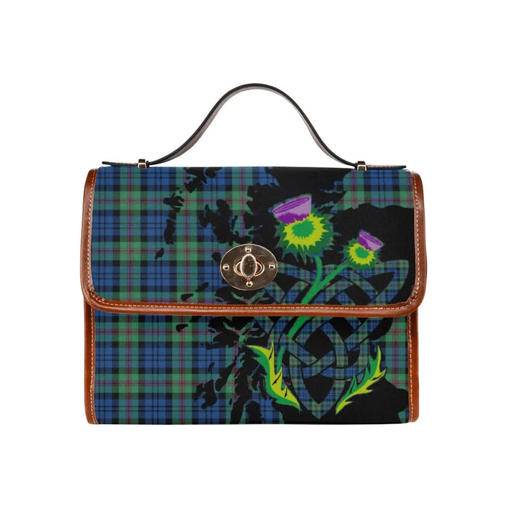 Scottish Baird Ancient Clan Tartan Waterproof Canvas Bag With Thistle Tartan Plaid 1