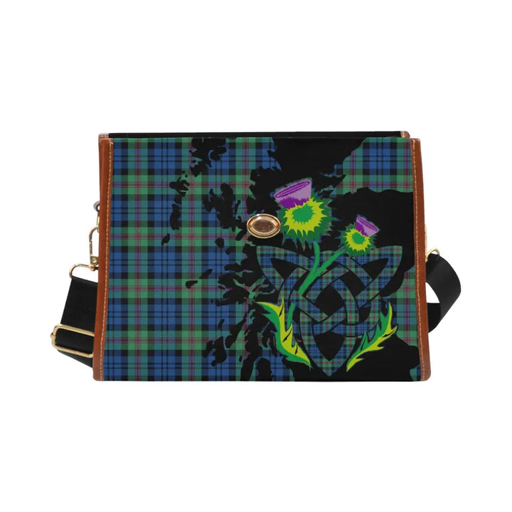 Scottish Baird Ancient Clan Tartan Waterproof Canvas Bag With Thistle Tartan Plaid 2