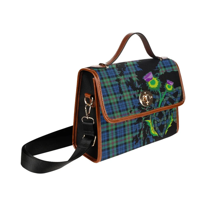 Scottish Baird Ancient Clan Tartan Waterproof Canvas Bag With Thistle Tartan Plaid 3
