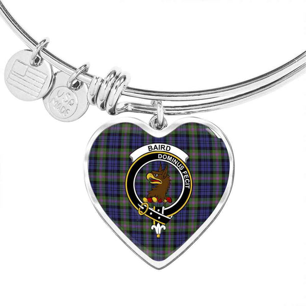 Scottish Baird Clan Crest Tartan Bangle Heart Tartan Plaid 1