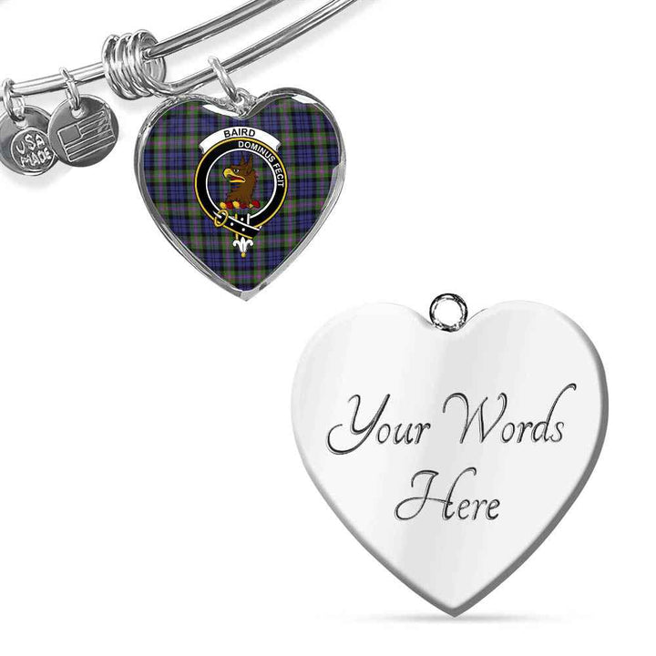 Scottish Baird Clan Crest Tartan Bangle Heart Tartan Plaid 3
