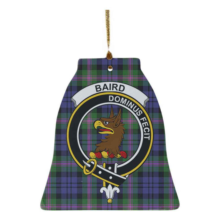 Scottish Baird Clan Crest Tartan Ceramic Ornament Bell Shape Tartan Plaid