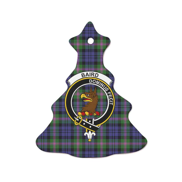 Scottish Baird Clan Crest Tartan Ceramic Ornament Tree Shape Tartan Plaid