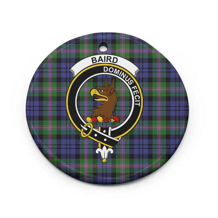 Scottish Baird Clan Crest Tartan Ceramic Ornament Circle Shape Tartan Plaid