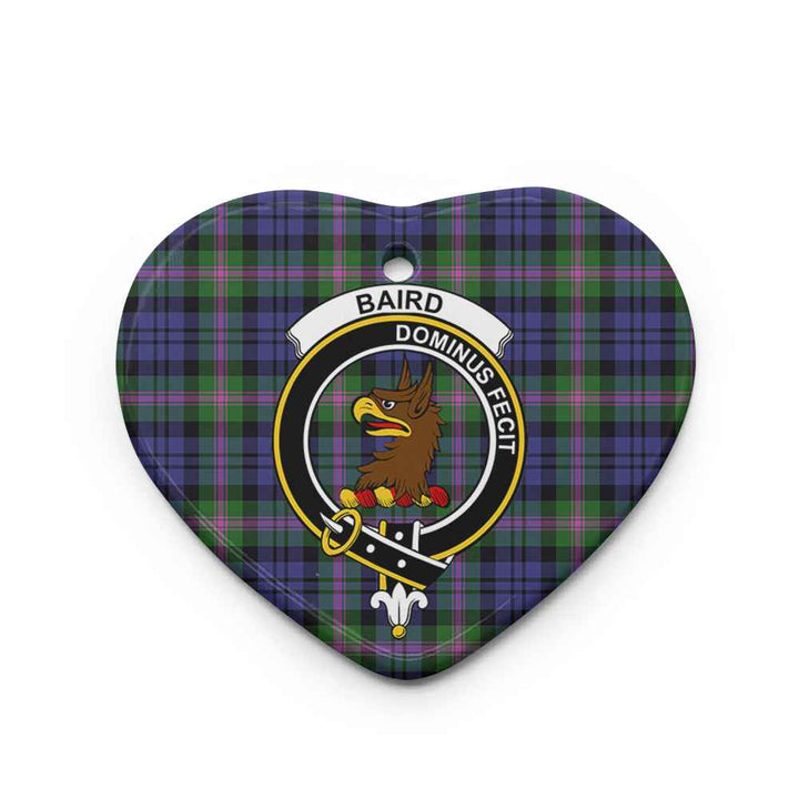 Scottish Baird Clan Crest Tartan Ceramic Ornament Heart Shape Tartan Plaid